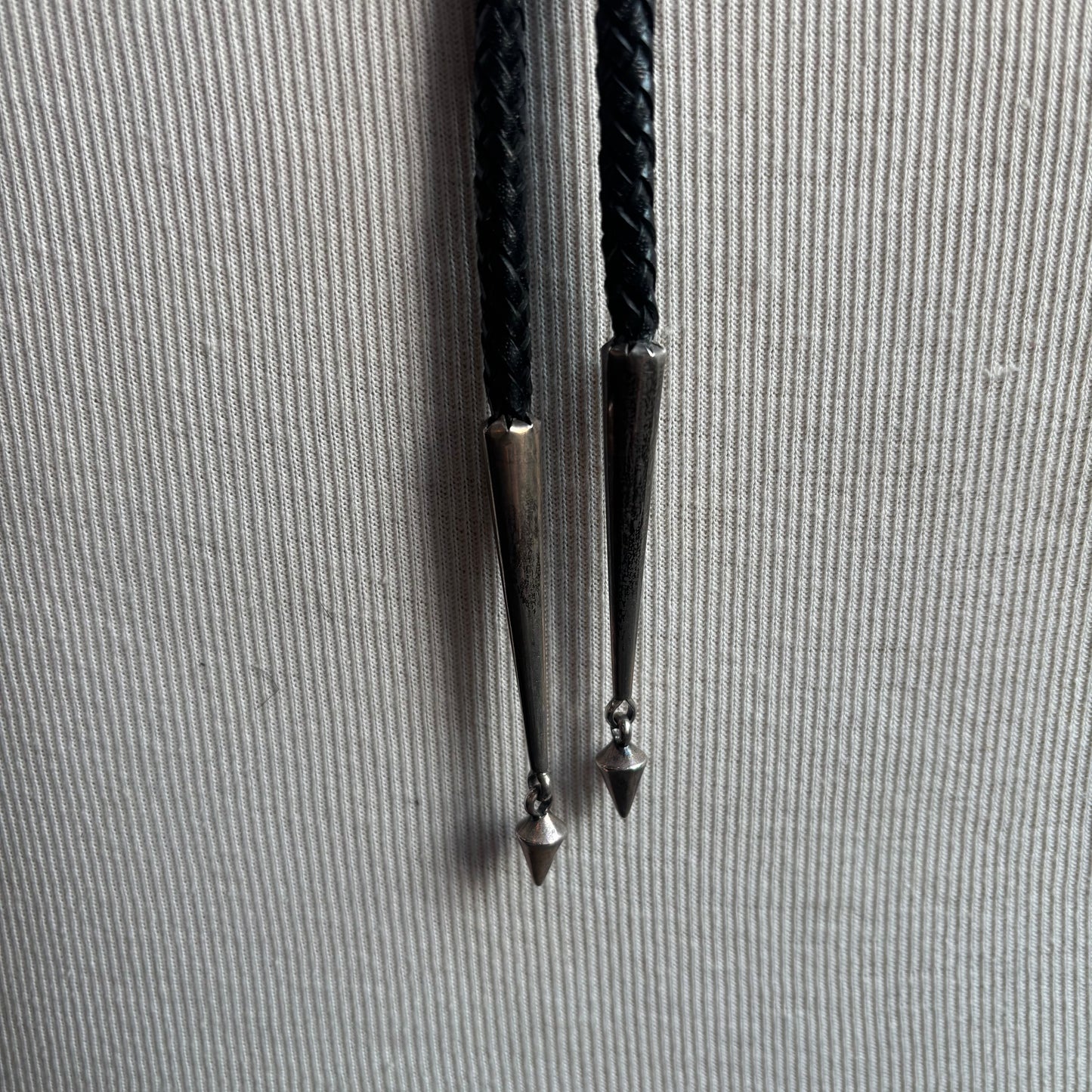 Chunky Turquoise Oval Bolo on Black Tie