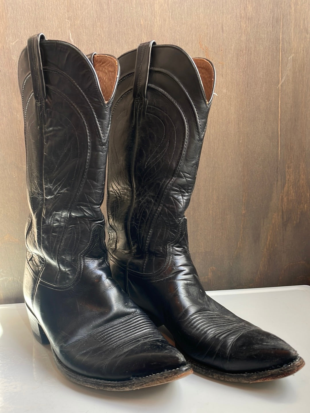 Black Lucchese Leather Boots
