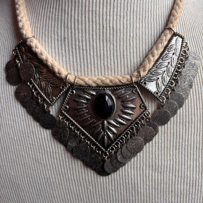 Three-Piece Metal Collar Necklace