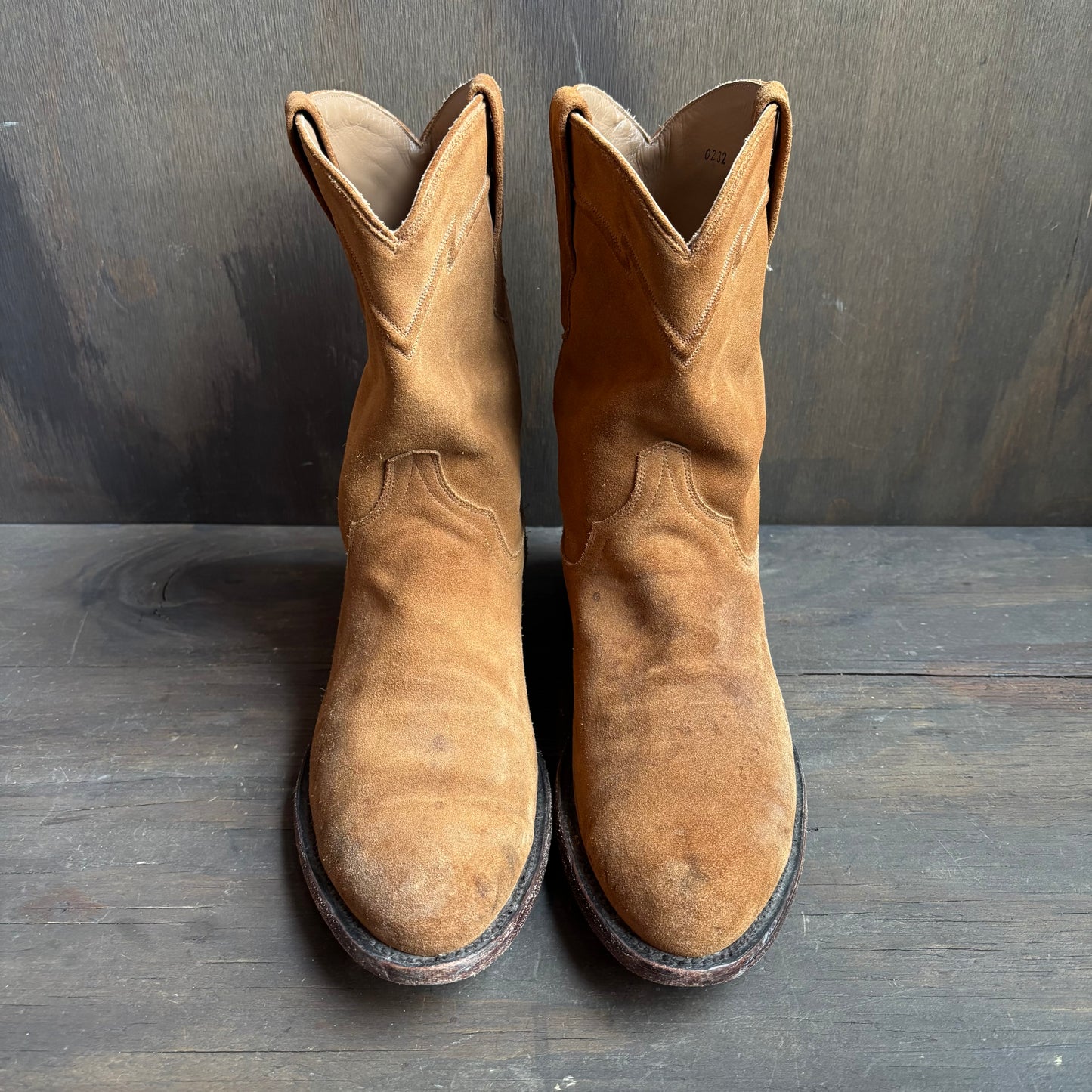 Cuero Tan Roughout Roper Boot