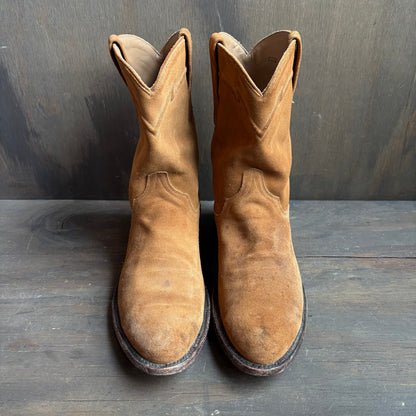 Cuero Tan Roughout Roper Boot