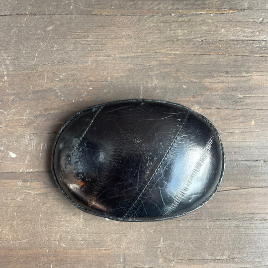 Black leather belt buckle