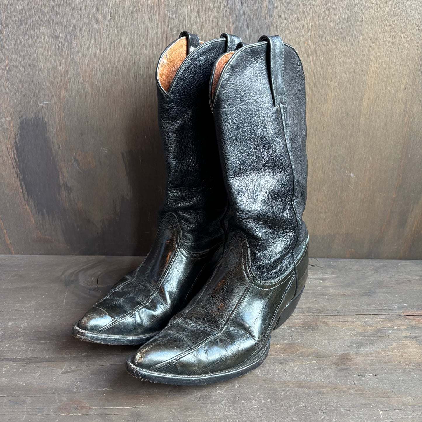 Vintage Custom Black Eel Boots