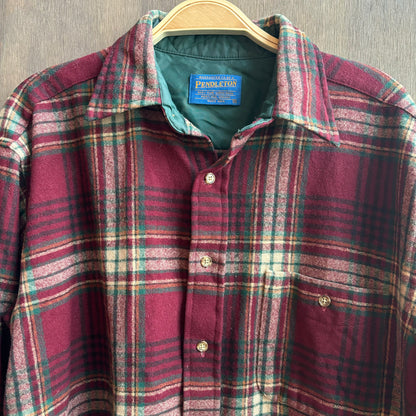 Pendleton Maroon Plaid Wool Shirt