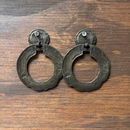 XL Brushed Metal Hoops