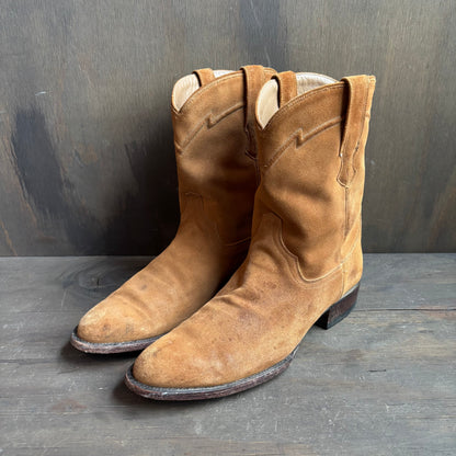 Cuero Tan Roughout Roper Boot