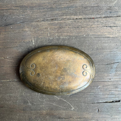 Brass tone belt buckle