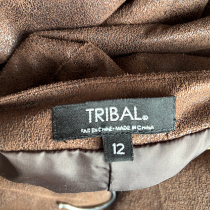 Brown Faux Suede Skirt