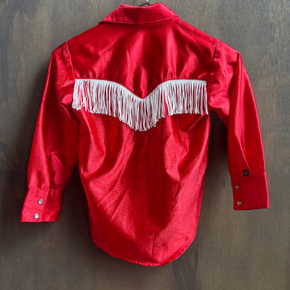 Rockmount Ranch West Kids Red Fringe Pearl Snap