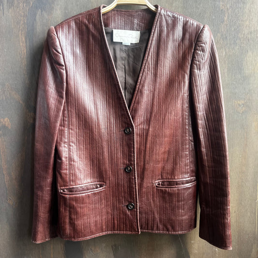 Oscar De La Renta Leather Jacket