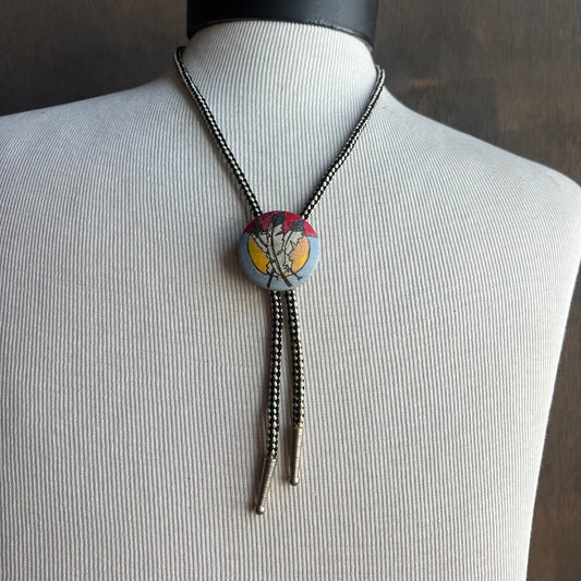 Painted Canvas Bolo Tie