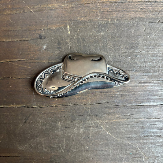 Silver Cowboy Hat Pin