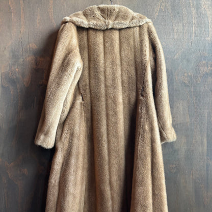 Vintage Beige Faux Fur Coat
