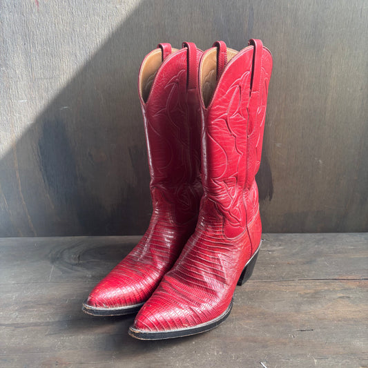 Black Jack Red Reptile Boots