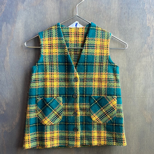 Vintage Plaid Kids Vest