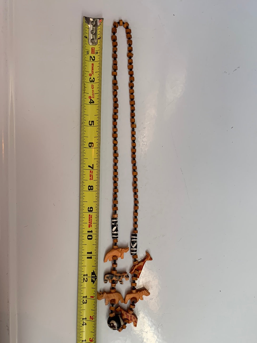 Necklace with Wood Carved Animals
