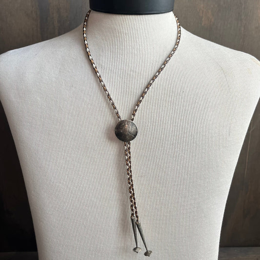 1935 Walking Liberty Coin Bolo on Multi-Tone Tie