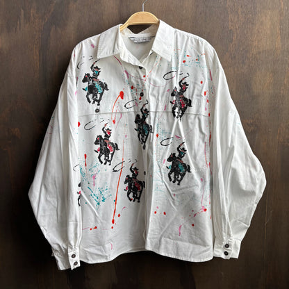Splatter Paint Horse Button Up