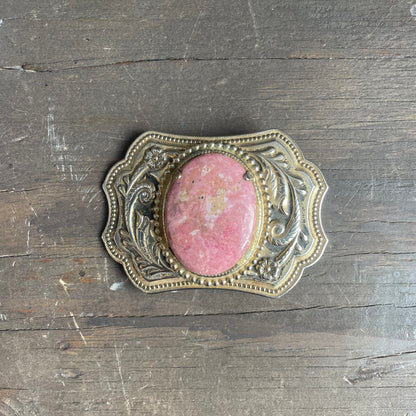 Faux stone belt buckle