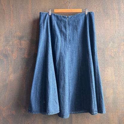 Midi Paneled Denim Skirt
