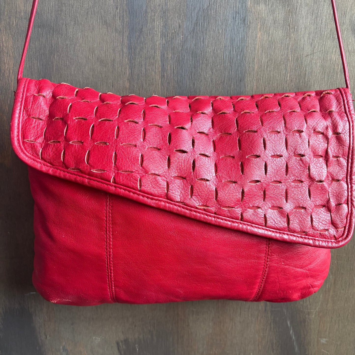 Vintage Red Leather Bag