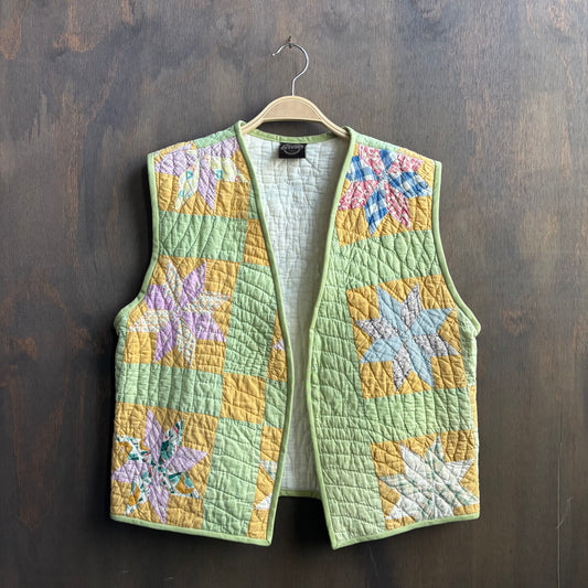Vintage Yellow and Green Quilt Vest