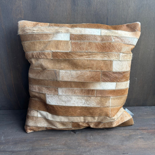 Patched Cowhide Throw Pillow