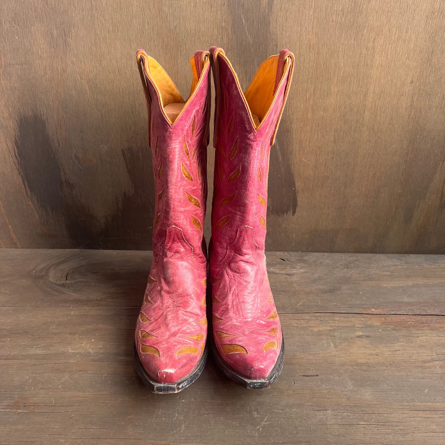 Old Gringo Pink Cowgirl Boots with Leaf Designs