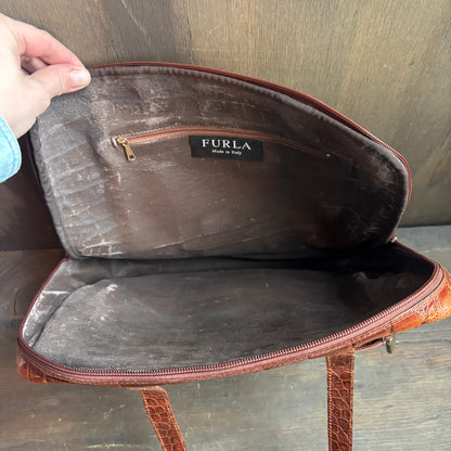 Furla Tan Reptile Shoulder Bag