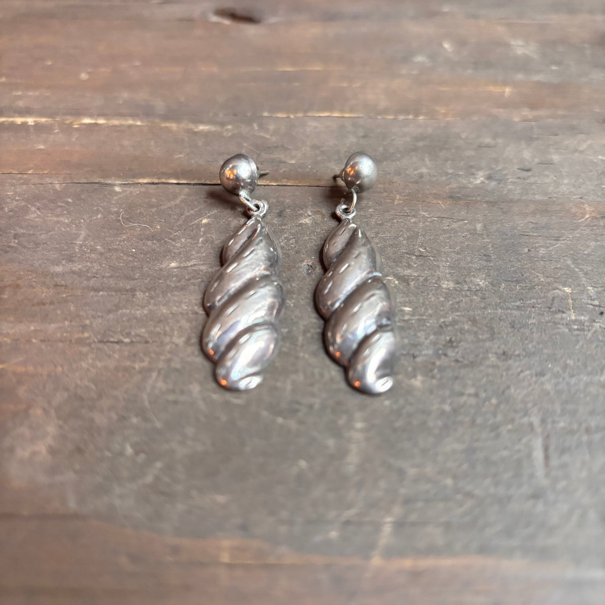 Vintage Sterling Silver Twist Earrings