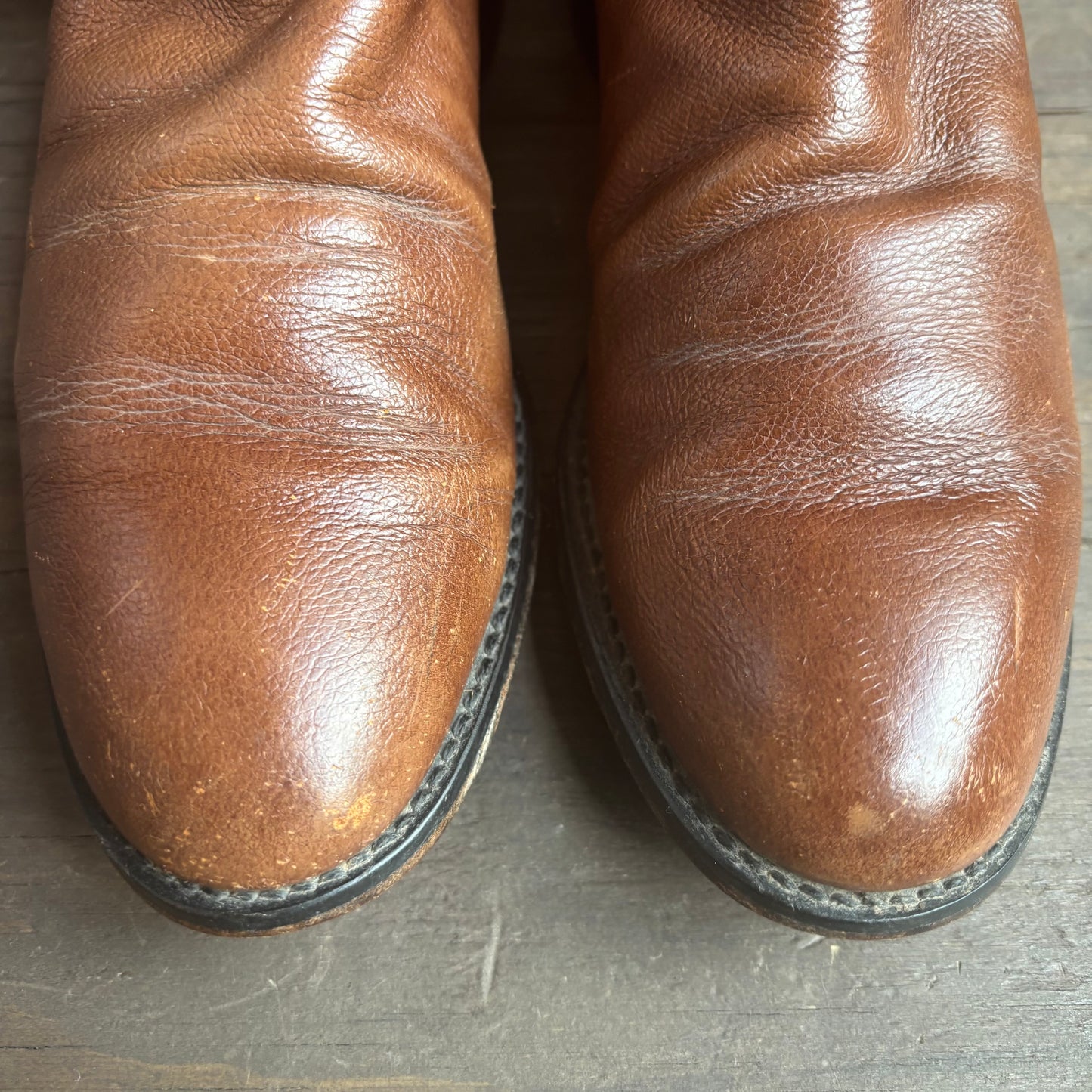 Justin Brown Leather Roper Boots