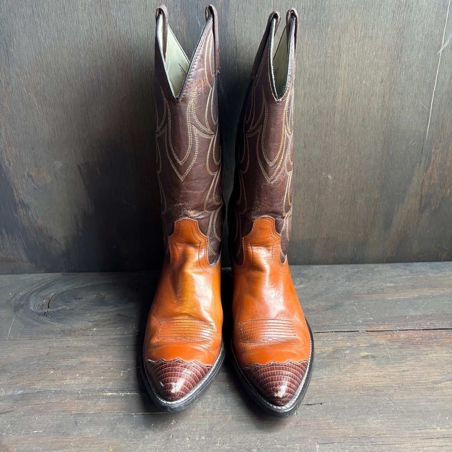 ACME Tan Reptile Toe Boot