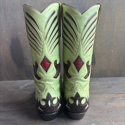 Liberty Light Green Leather Boots