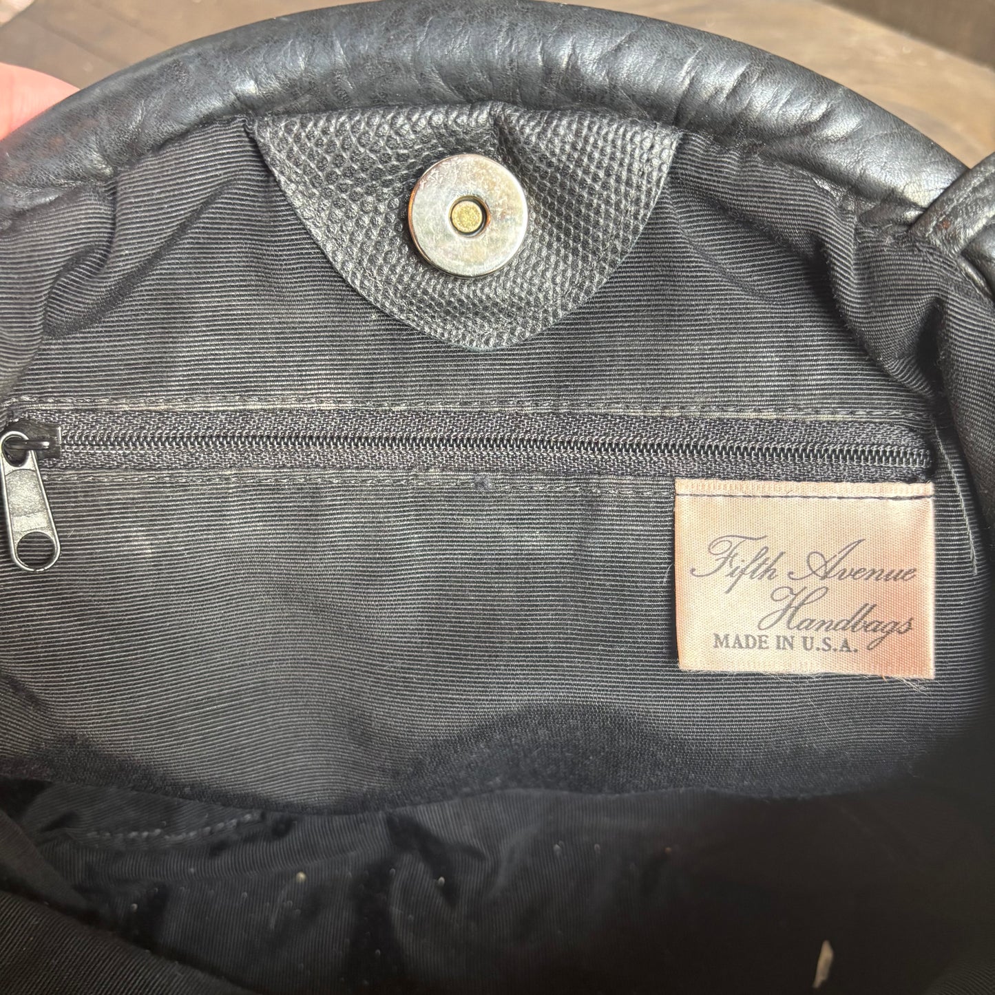 Black Leather Patchwork Purse