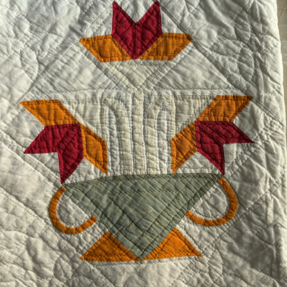 Vintage Red and Orange Quilt Coat