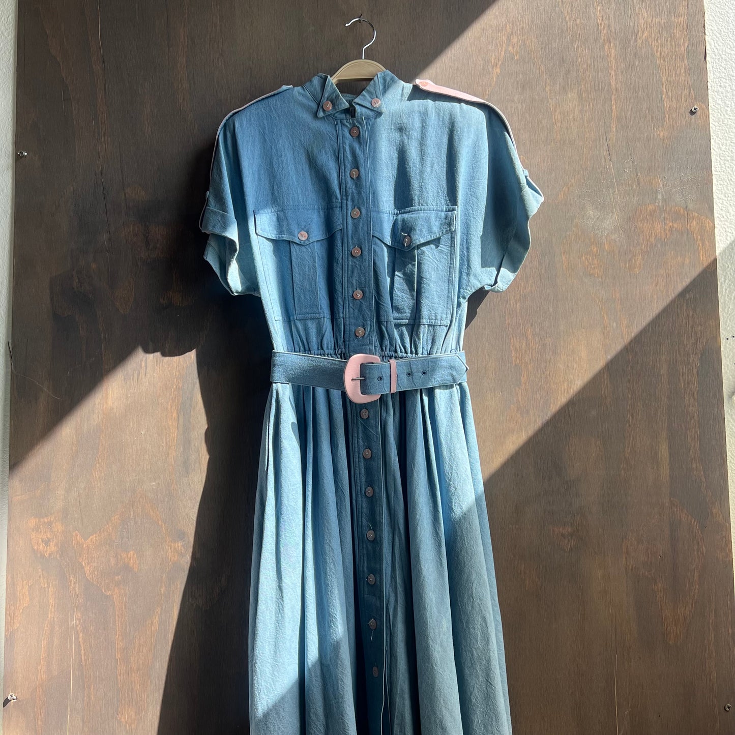 D. Frank Denim Maxi Dress