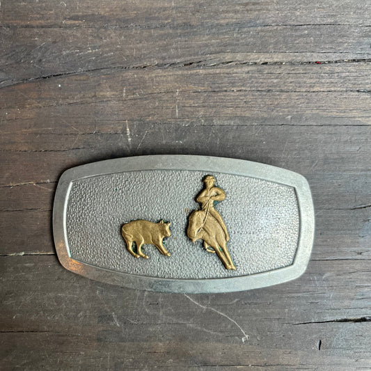 Herding Cattle Belt Buckle