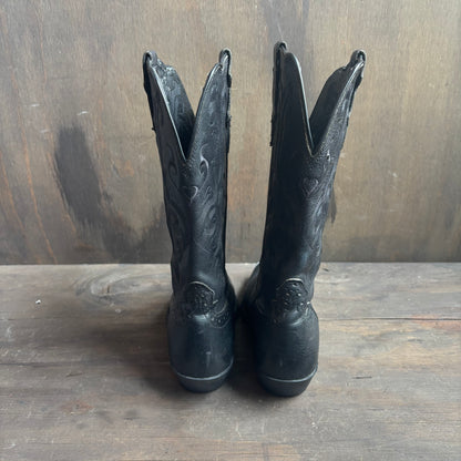 Justin Black Leather Boot