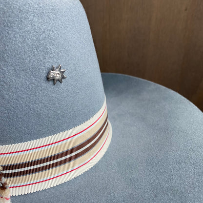 Bailey Gray Wool Hat with Striped Band