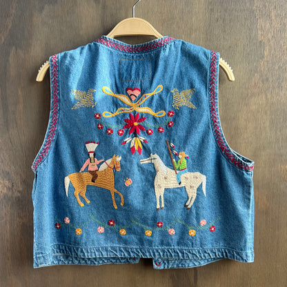 Double D Ranch Wear Denim Vest with South Western Designs