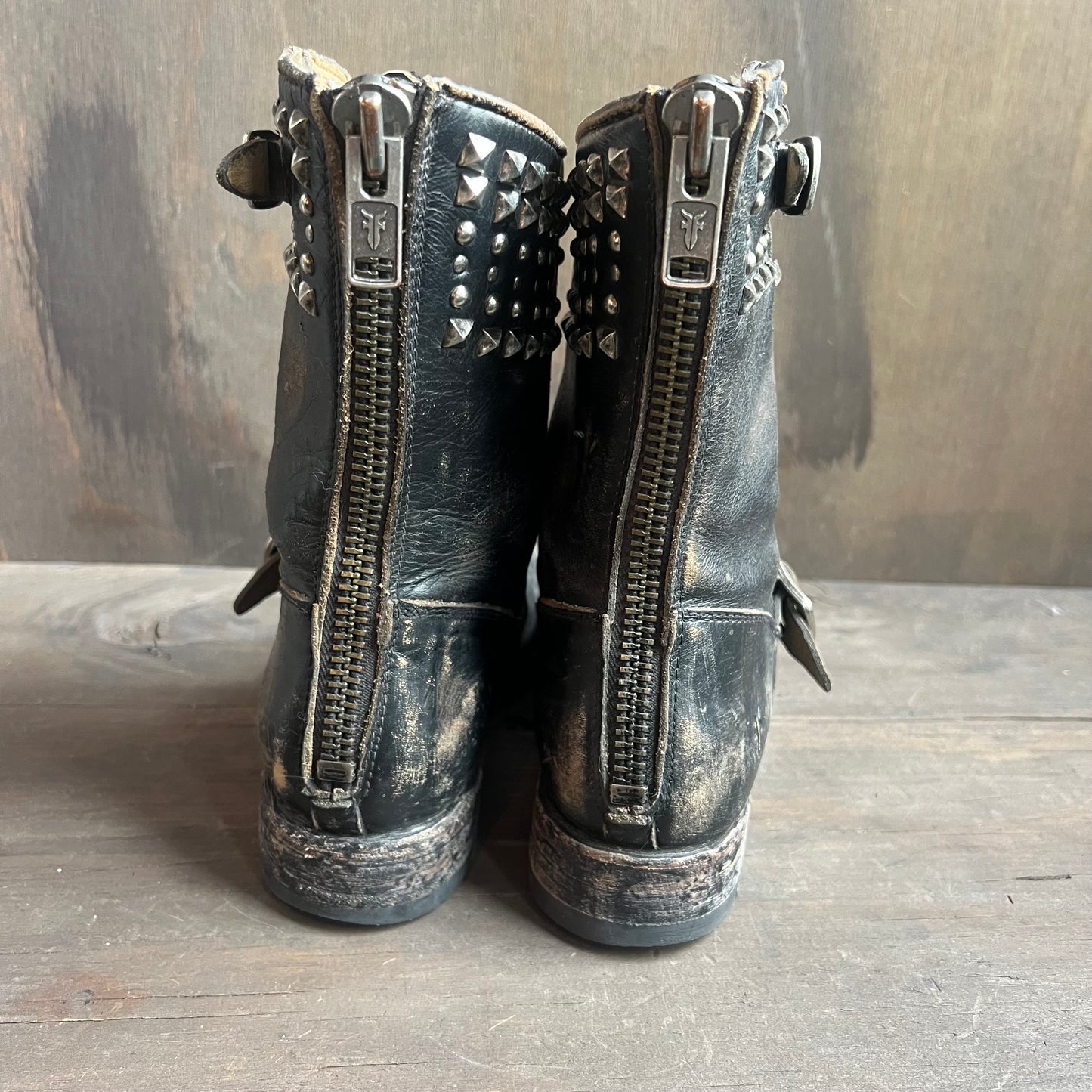 Frye Black Biker Boots