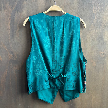 Embroidered Velvet Vest