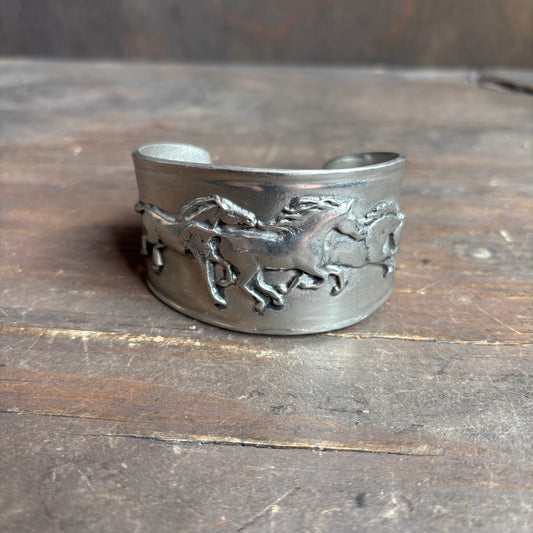 Silver Horse Cuff Bracelet