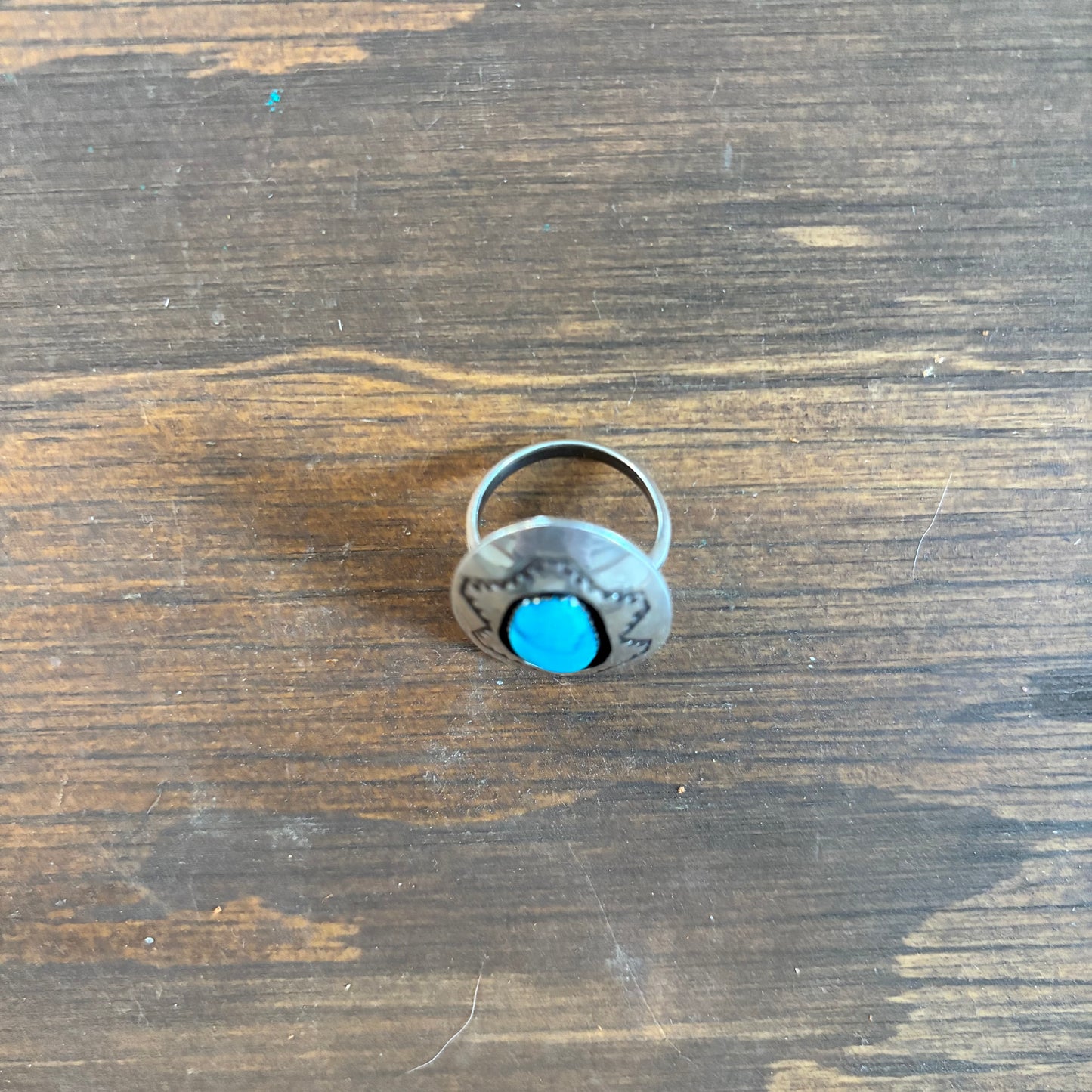 Sterling Shadowbox with Blue Stone Ring