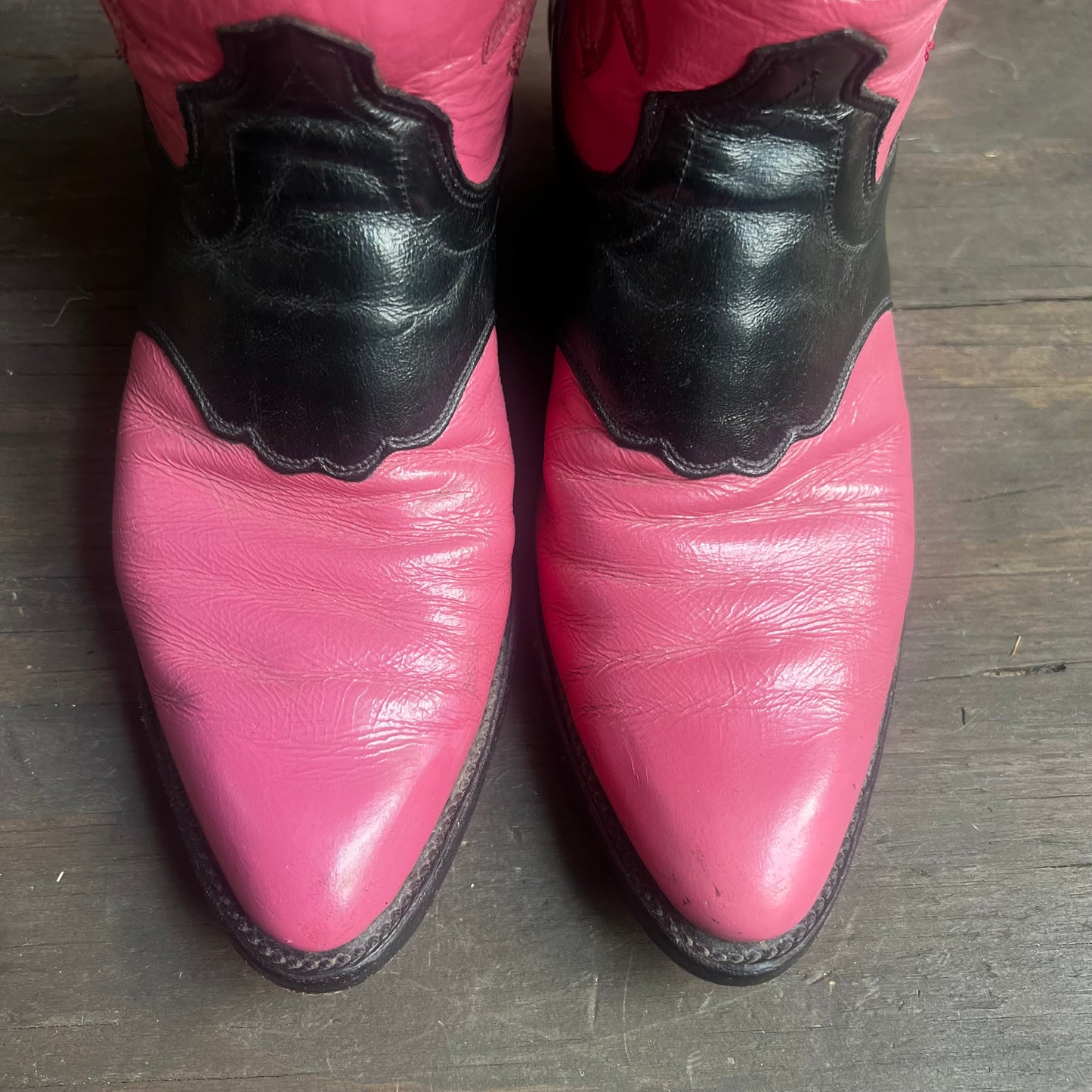 Olathe Pink and Black Leather Boots