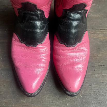 Olathe Pink and Black Leather Boots