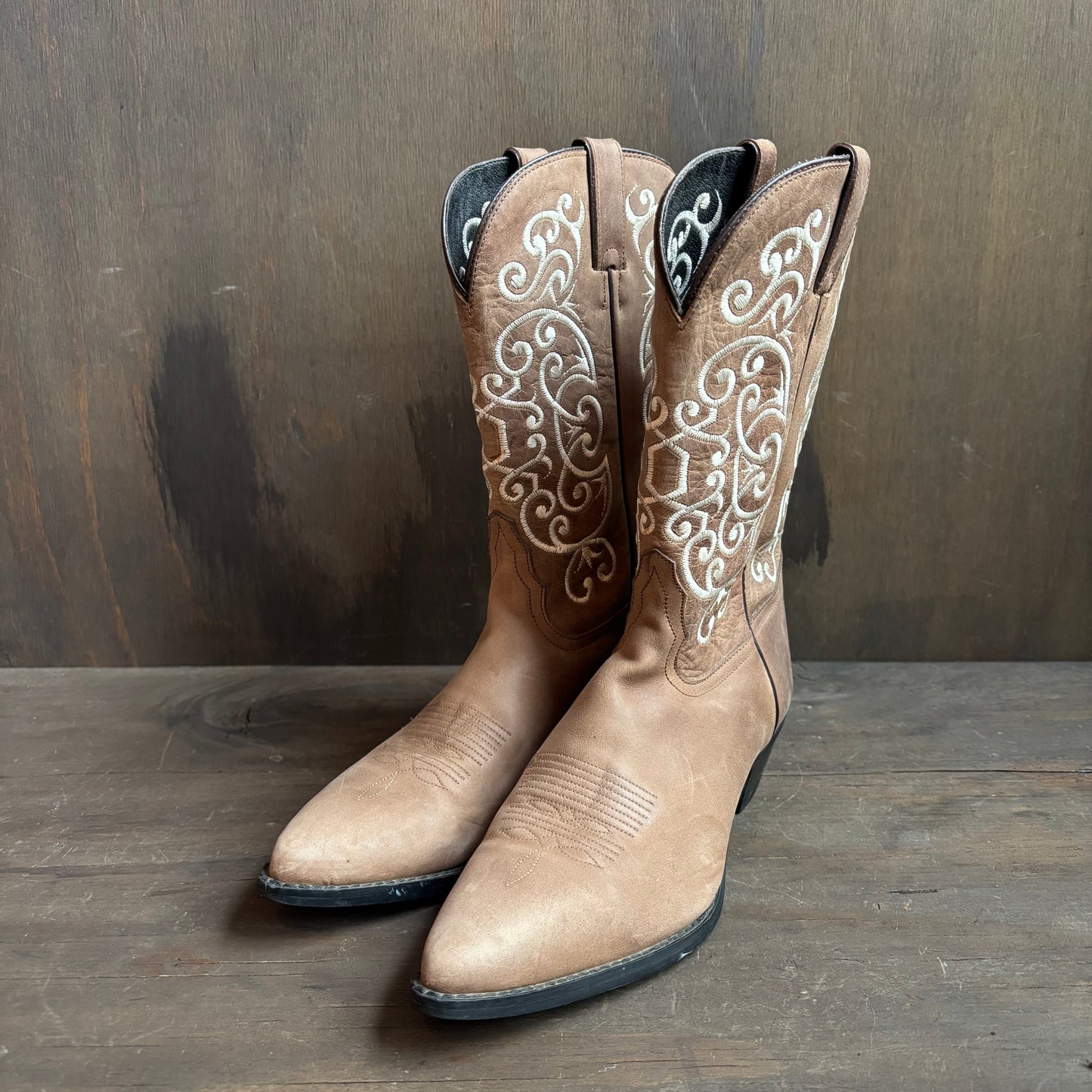 Tony Lama Brown Embroidered Boots