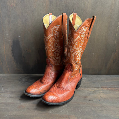 Vintage Cowtown Brown Reptile Foot Boots
