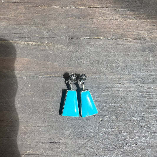 Silver and Turquoise Handcrafted Earrings