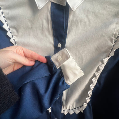 Panhandle Slim White and Blue Western Shirt